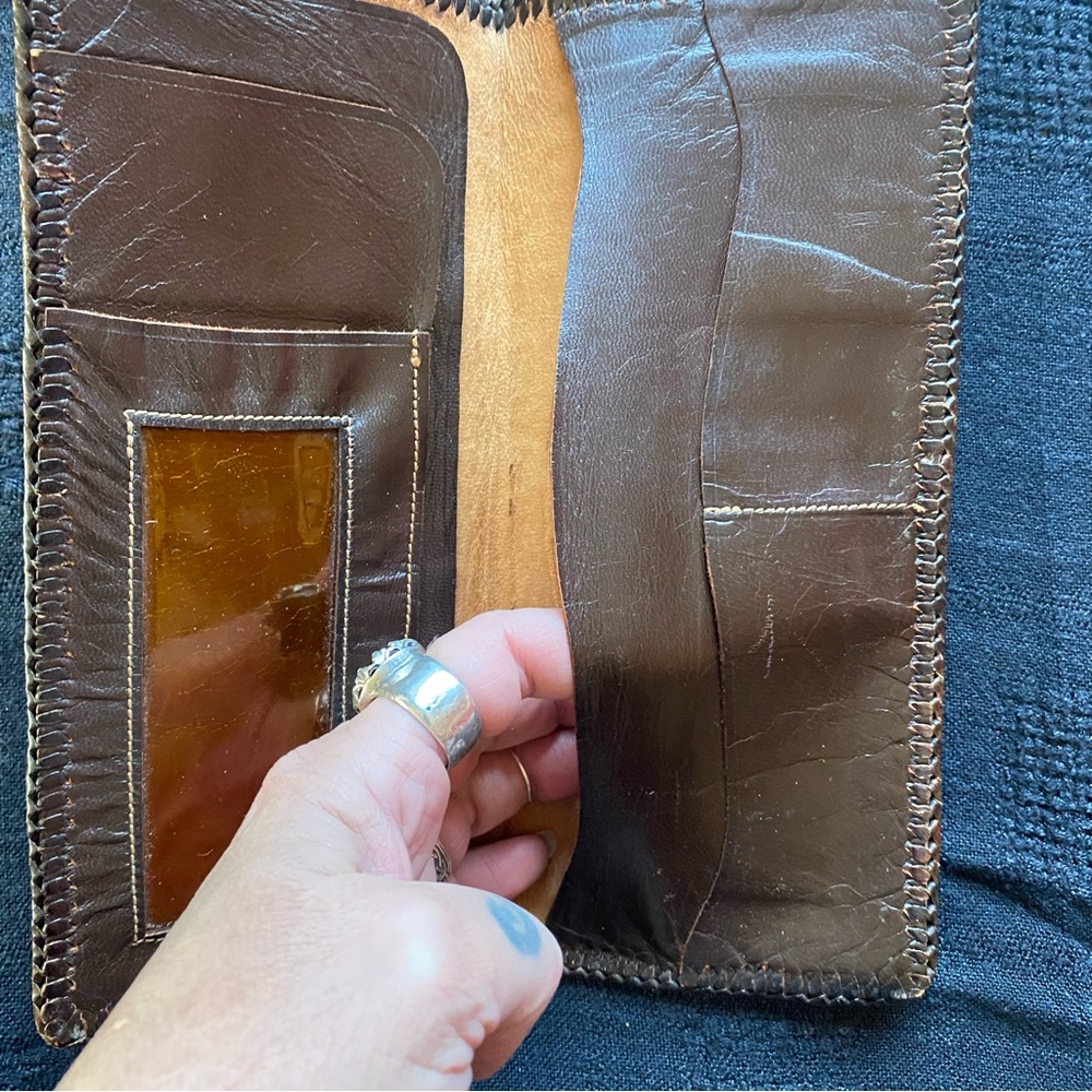 Vintage Brown buttery soft Men’s Long Wallet. Made in Mexico. 70’s. - Picture 5 of 10